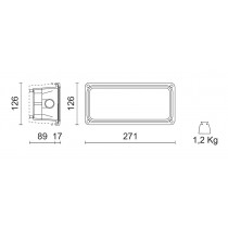 Dimensioni Segnapasso con griglia da incasso IP65 40W E27 Bianco Ivela 150401