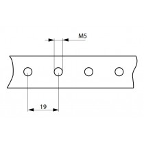 Dimensioni Barra in rame con filettatura dei fori M5 15x4mm Arnocanali BCF154-1