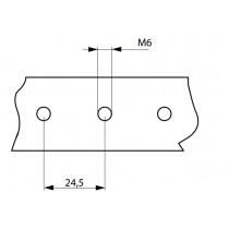 Dimensioni barra in rame con filettatura dei fori M6 30x5mm Arnocanali BCF350-1