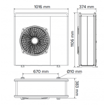 Dimensioni Pompa di calore Nimbus Pocket 80 M Net Inverter Ariston 3301872