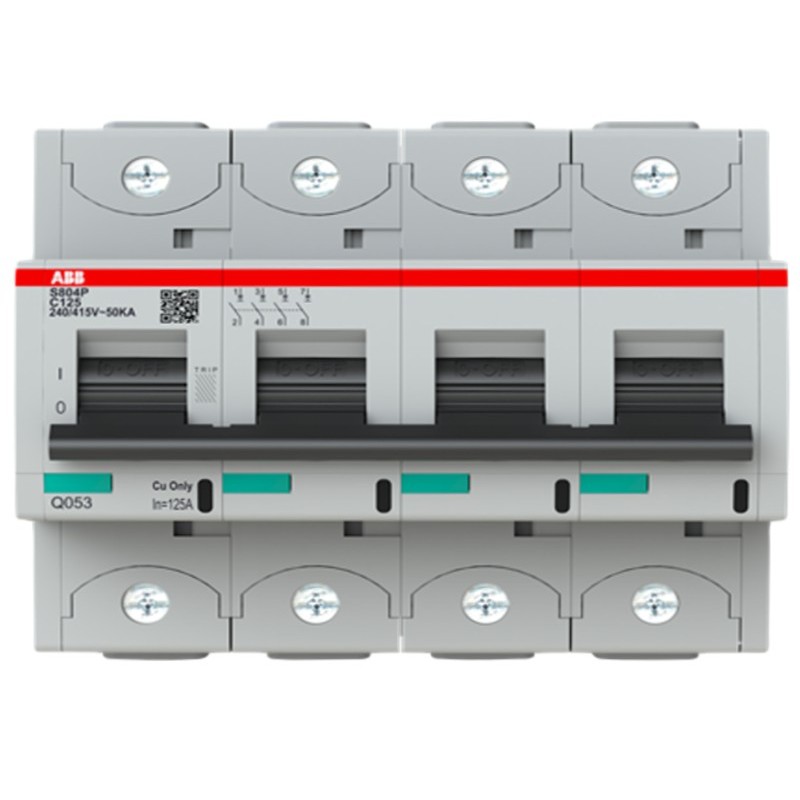 Interruttore magnetotermico alte prestazioni 125A 4P 50kA S804P-C125 ABB S804PC125
