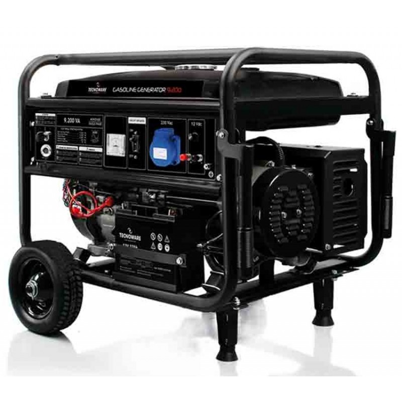 Generatore elettrico a benzina avvio elettrico o automatico 9200VA/6000W 15HP monofase TECNOWARE FGE9200EA
