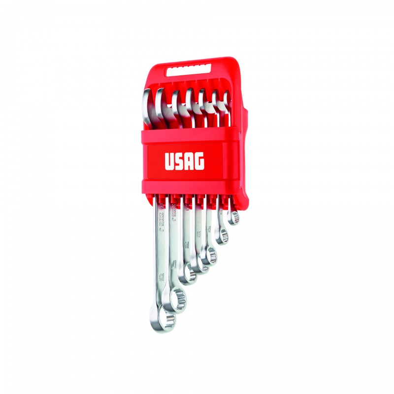 Serie di 7 chiavi combinate con supporto in plastica Usag U02851745